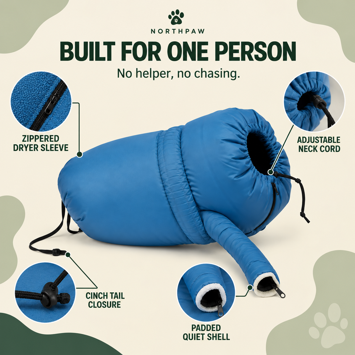 Hands-Free Dog Drying Bag